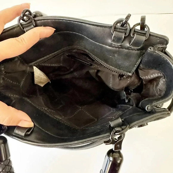 STEVE MADDEN Bhaymann Black Woven‎ Satchel Tote Crossbody Detachable Strap - Picture 5 of 6